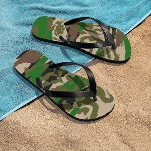 Unisex smoked camo flip flops